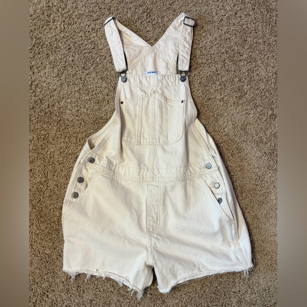 Old Navy Cream Denim Overalls
